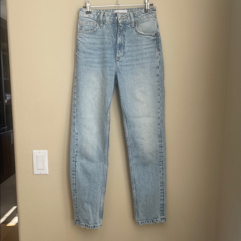 Zara Sky Blue Denim Pants